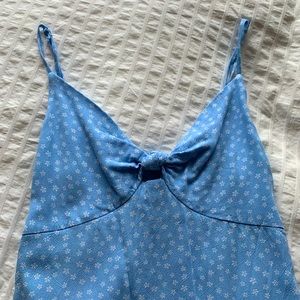 Light blue floral summer mini dress
